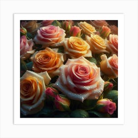 Roses Wallpaper Art Print