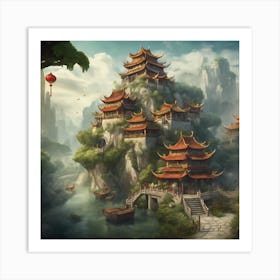 Chinese Village 1 Art Print