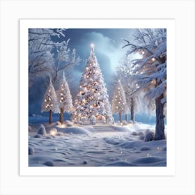 Leonardo Diffusion Xl A Realistic Snowy Winter Christmas Scene 0 Art Print