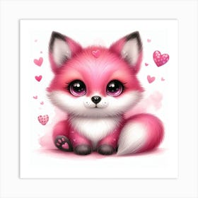 Fox Valentine's day 1 Art Print