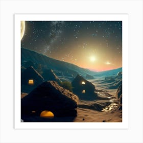 Village In Space Art Print