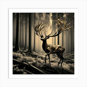 Deer In The Forest 5 Art Print