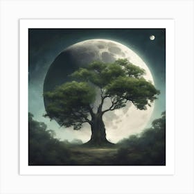 Tree In The Moonlight 1 Art Print