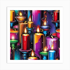 Colorful Candles 3 Art Print