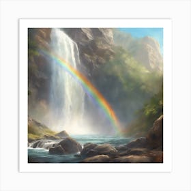 Rainbow Waterfall Art Print