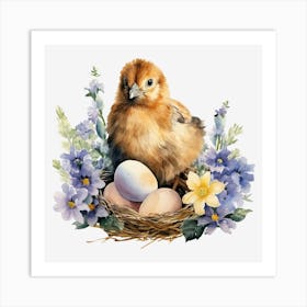 Chick In Nest Art Print