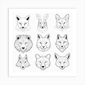 Animal Heads Art Print