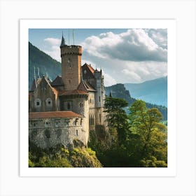 Mythical Creatures Castle From A Heroic Tale Art Print