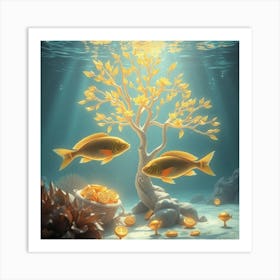 Gold Fishes 6 Art Print