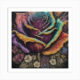 Rainbow Rose 1 Art Print