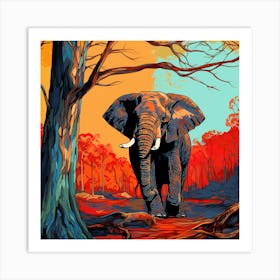 Elephant In The Forest 1 Art Print