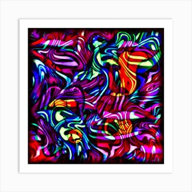 Psychedelic Lips Art Print