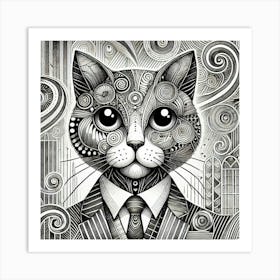 Tarmac Tail City Cat Art Print