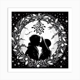 Christmas Kiss Art Print