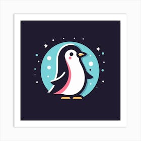 Penguin In Space 2 Art Print