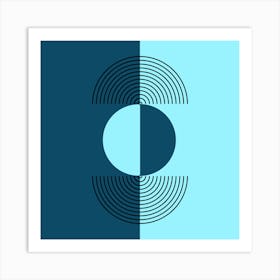 Blue Mid-Century Modern Arch Art Print