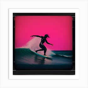 Surfer On A Wave Art Print