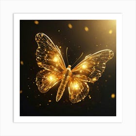 Default A Beautiful Butterfly Made Of Particles Of Golden Ligh 0 Art Print