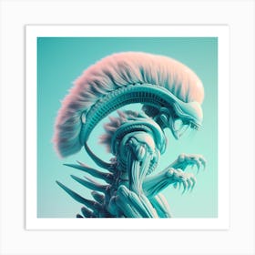 Alien Portrait Turquoise 8 Art Print