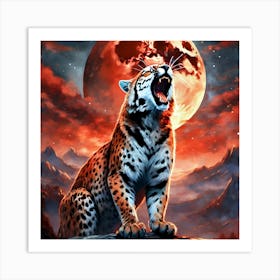 Tiger In The Moonlight Art Print