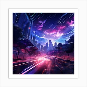 Cityscape Wallpaper Art Print