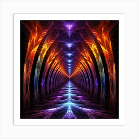 Highly Detailed Metallic Kaleidoscope Tunnel Pattern 2 Art Print