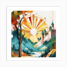 Watercolor landscapes 11 Art Print