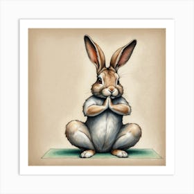 Bunny In Yoga Pose 1 Art Print