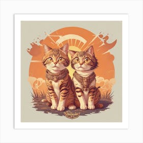 Two Cats Art Print