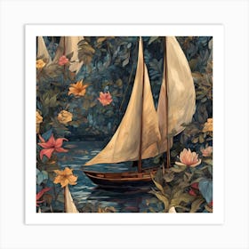 Sailboats In The Water Art Print