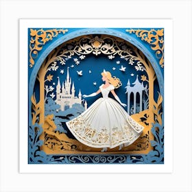 Cinderella Paper Art Ar1 Art Print