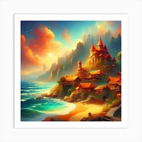 Beachside Village 7 Art Print