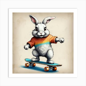 Bunny Skateboarder 1 Art Print