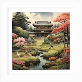 In The Garden Nara Park Japan Art Print 2 Art Print