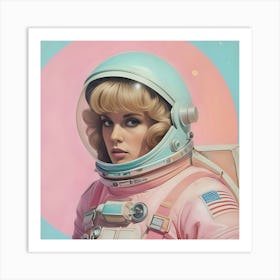 Pastel Female Astronaut 1 Art Print