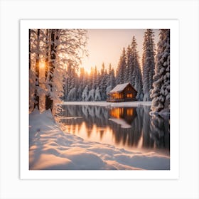 Cabin In The Woods 1 Art Print