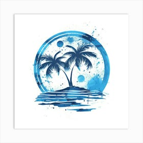 Palm Trees On The Beach 5 Art Print