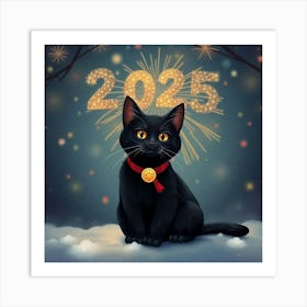 Asm Black Cat Celebrate The New Year 2025 77455fa2 3515 488d B456 7aa83b96ceb5 Art Print