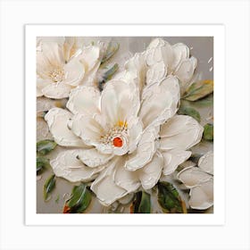 White Flowers 3 Art Print