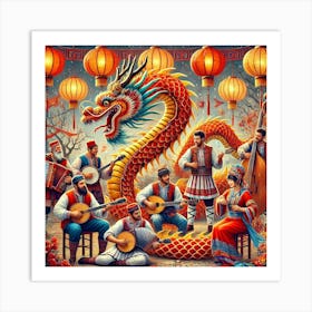 A Vibrant Scene Of Cultural Performances Featuring Art Print