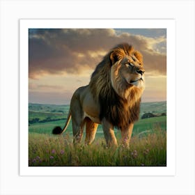 Lion In The Grass 1 Art Print