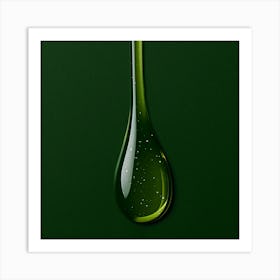 Drop Of Oil On Green Background Art Print