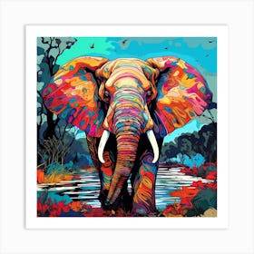 Elephant Painting 18 Art Print