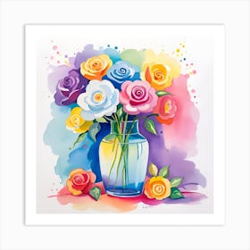 Roses In A Vase Art Print