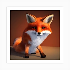 Fox 3d Illustration Art Print