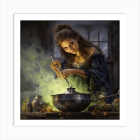 Witches Cooking Art Print