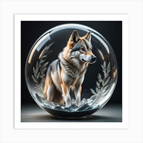 Wolf In A Glass Ball Art Print