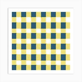 Diagonal Checkered Plaid Seamless Pattern Art Print