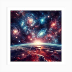 Earth In Space  Art Print