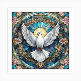 Holy Spirit Dove Stained Glass #1 Art Print